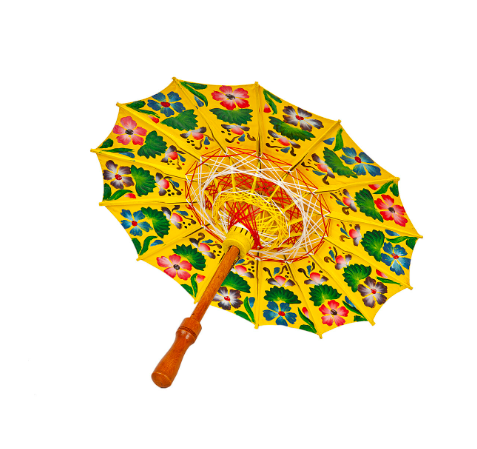 Decorative umbrella Romimex Java Yellow 50 x 65 x 50 cm