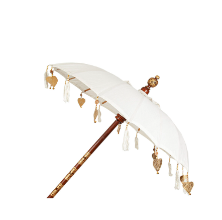 Decorative umbrella Romimex Bali White 130 x 200 x 130 cm