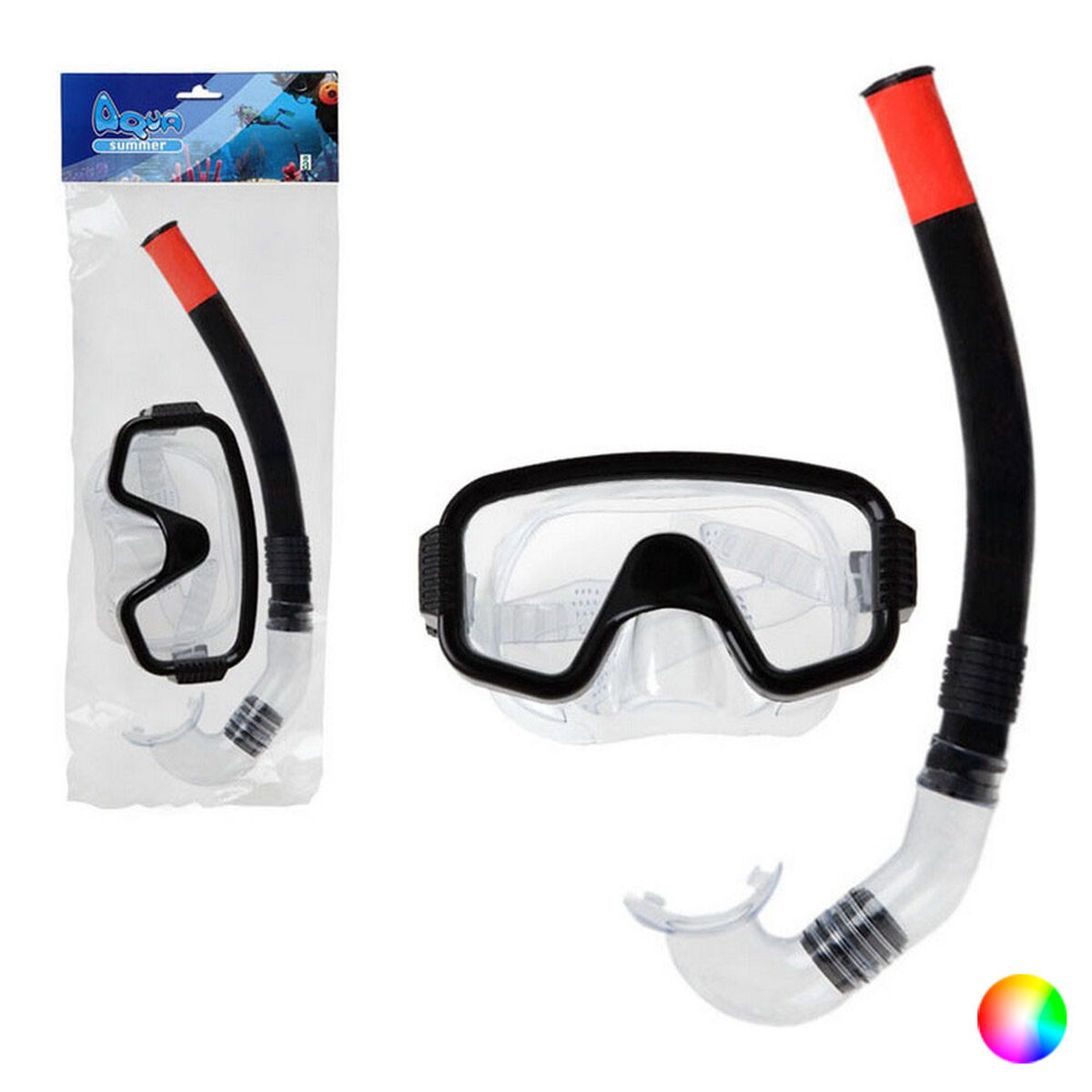 Snorkel Goggles and Tube Adults (17,5 x 45 x 6 cm) Black